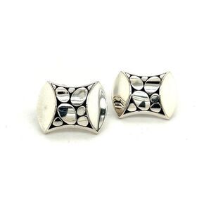 John Hardy Estate Mens Pebble Cufflinks Sterling Silver JH33